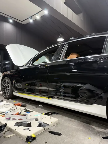 분당/판교 bmw7시리즈 블랙ppf랩핑작업으로 올블랙포스차량 만들기 / 성남 판교 분당구