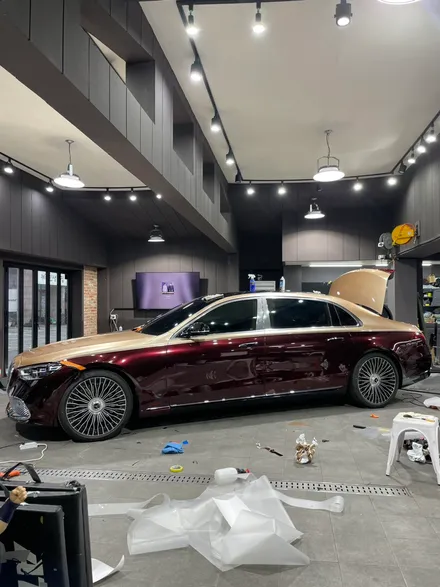 분당랩핑/판교랩핑 벤츠s680마이바흐 듀오톤랩핑 투톤랩핑 골드와와인의 조합 / 성남 판교 분당구