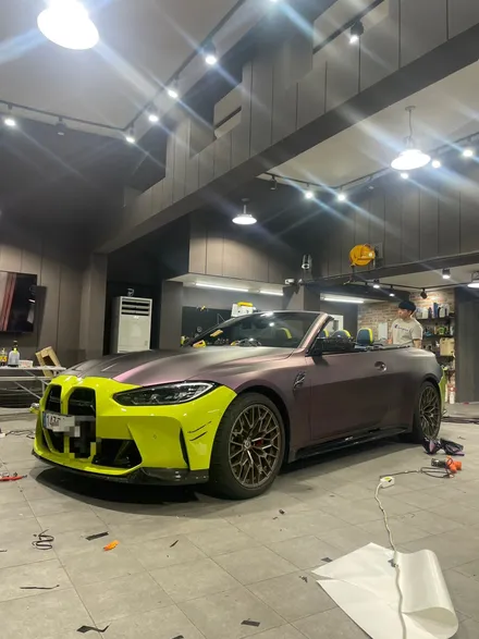 BMWM4 무광블랙퍼플 전체랩핑시공 / 성남 판교 분당구