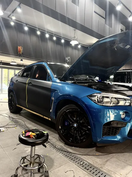 분당/판교 BMWx6m 무광블랙랩핑재시공으로 포스차량만들기 / 성남 판교 분당구