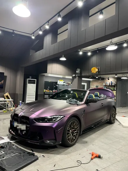 BMWM4 무광블랙퍼플 전체랩핑시공 / 성남 판교 분당구