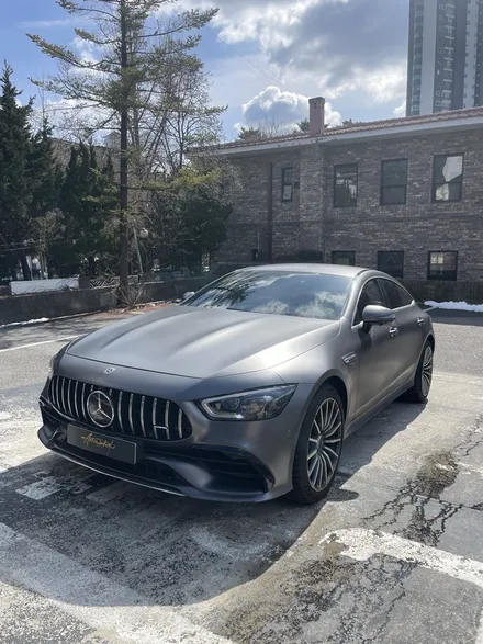 강남/판교 벤츠gt43amg 기존랩핑제거후 전체무광블랙랩핑및 휠도색 / 성남 판교 분당구