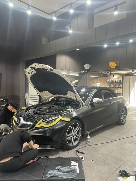 벤츠E클래스카브리올레 무광블랙 전체시공및 휠도색 / 성남 판교 분당구