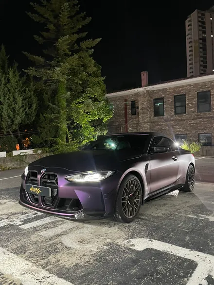BMWM4 무광블랙퍼플 전체랩핑시공 / 성남 판교 분당구