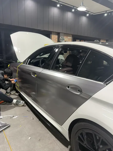 성남/판교 BMW5시리즈 무광실버 랩핑으로 짜세차량만들기 / 성남 판교 분당구