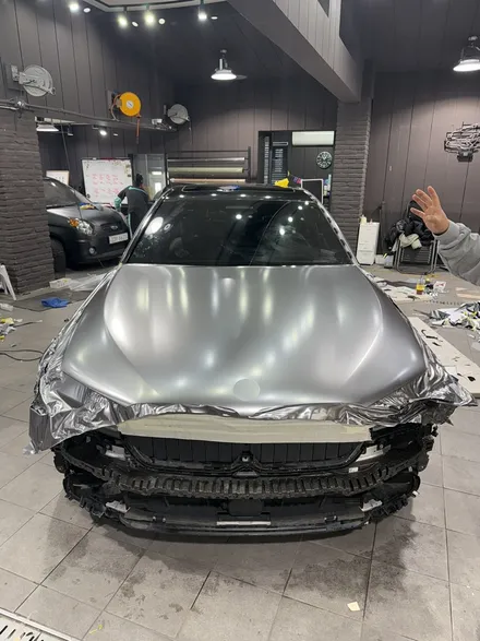 성남/판교 BMW5시리즈 무광실버 랩핑으로 짜세차량만들기 / 성남 판교 분당구