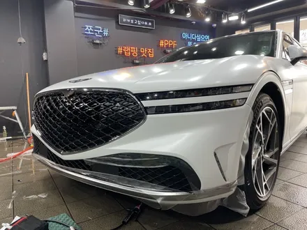 제네시스 G90, Avery Satin White(에이버리 사틴 화이트) 전체 랩핑 강남 양재동 자동차 드레스 업 전문 쪼군샵 / 서초, 강남, 양재