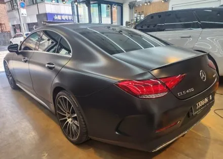 메르세데스 벤츠 CLS 450 사틴 블랙 전체 랩핑 시공 / 서초, 강남, 양재