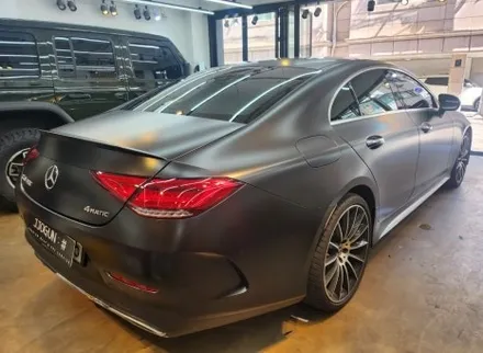 메르세데스 벤츠 CLS 450 사틴 블랙 전체 랩핑 시공 / 서초, 강남, 양재
