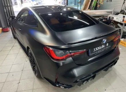 역삼동 자동차 랩핑, BMW M4, 무광 PPF 시공 후 사틴 블랙 전체 랩핑 보험 처리 / 서초, 강남, 양재