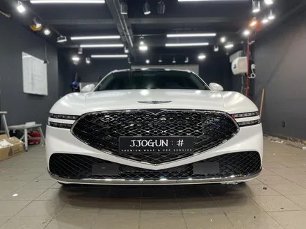 제네시스 G90, Avery Satin White(에이버리 사틴 화이트) 전체 랩핑 강남 양재동 자동차 드레스 업 전문 쪼군샵 / 서초, 강남, 양재