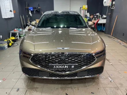 제네시스 G90, Avery Satin White(에이버리 사틴 화이트) 전체 랩핑 강남 양재동 자동차 드레스 업 전문 쪼군샵 / 서초, 강남, 양재