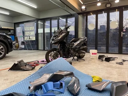 강남. 서초. 분당 [ HONDA PCX ] Matte Blue Metallic 전체 랩핑 시공하기_출장 랩핑 / 서초, 강남, 양재