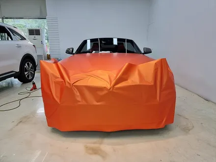 BMW Z4 프로즌그레이 전체랩핑 LB무광 오렌지 시공 / 구리시 사노동