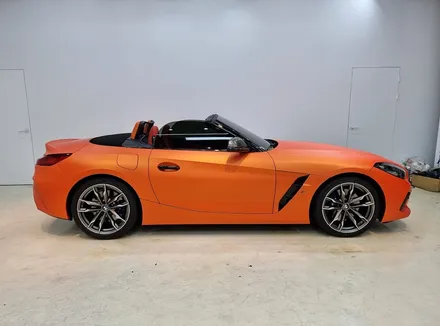 BMW Z4 프로즌그레이 전체랩핑 LB무광 오렌지 시공 / 구리시 사노동