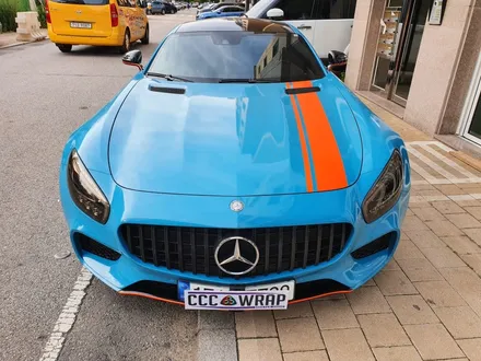 [씨씨씨랩핑] 벤츠 AMG GT 앞범퍼 에이버리 아쿠아블루 보험수리.랩핑 / 구리시 사노동