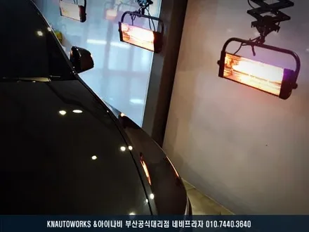 테슬라 모델Y 유리막 코팅, 유리 발수 코팅, 타이어 코팅 작업 / 부산 금정구 부곡동