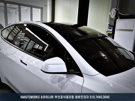 테슬라 모델Y 레이노 F95 신차 윈도 틴팅, 전면 27% 측후면 12% 완벽한 썬팅 농도 조합 / 부산 금정구 부곡동