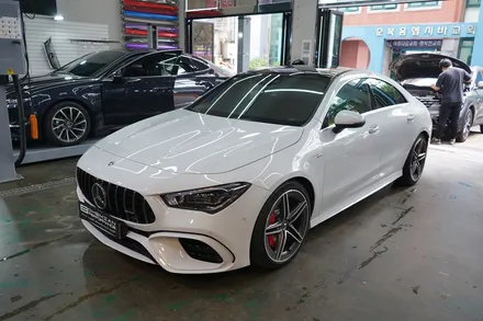 cla45amg 루프스킨 사이드미러커버+스포일러+앞범퍼포인트 랩핑 / 안산,시흥,화성