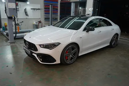 cla45amg 루프스킨 사이드미러커버+스포일러+앞범퍼포인트 랩핑 / 안산,시흥,화성