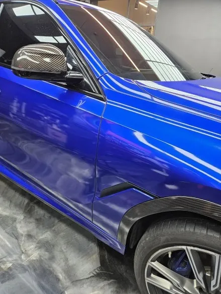 BMW X6 G06 전체랩핑 (3M 라즈베리블루) + 크롬딜리트 안산 보헤미안 / 안산시 단원구 고잔동