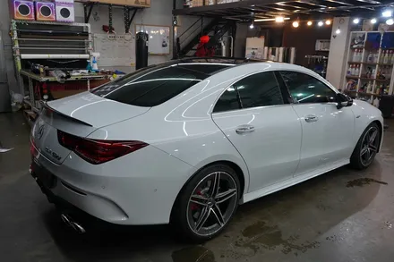 cla45amg 루프스킨 사이드미러커버+스포일러+앞범퍼포인트 랩핑 / 안산,시흥,화성
