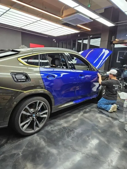 BMW X6 G06 전체랩핑 (3M 라즈베리블루) + 크롬딜리트 안산 보헤미안 / 안산시 단원구 고잔동