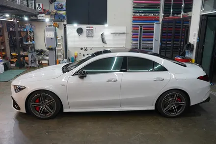 cla45amg 루프스킨 사이드미러커버+스포일러+앞범퍼포인트 랩핑 / 안산,시흥,화성