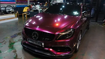 벤츠 a45amg 전체랩핑 에이버리 신컬러 펀퍼플 fun purple 보헤미안퍼포먼스 / 안산,시흥,화성