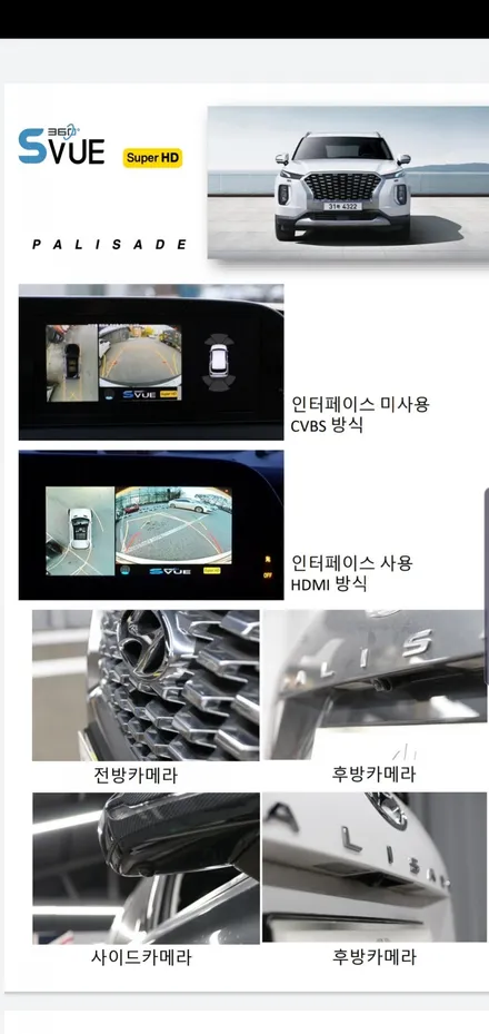 현대 싼타페 DM 순정반응형 어라운드뷰 S-vue 장착