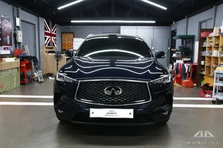 인피니티 QX50!  순정 범퍼 타공없는 라이다 측후방 감지센서 BSA와 광각미러 시공으로 좀 더 안전하고 편안하게 운행하세요^^