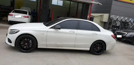 벤츠 C43 AMG 순정 휠 4개 실버색상 에서 블랙 유광 색상변경     도색 복원 청주휠복원 청주휠수리 / 청주시 서원구