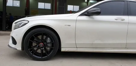 벤츠 C43 AMG 순정 휠 4개 실버색상 에서 블랙 유광 색상변경     도색 복원 청주휠복원 청주휠수리 / 청주시 서원구