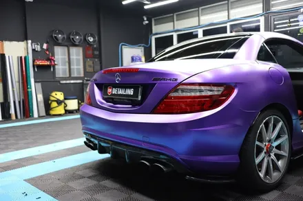 창원랩핑잘하는곳 벤츠slk55amg 에이버리 사틴퍼플 전체랩핑했어요 ! / 창원,마산,경남