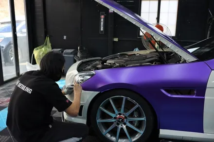 창원랩핑잘하는곳 벤츠slk55amg 에이버리 사틴퍼플 전체랩핑했어요 ! / 창원,마산,경남