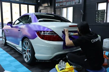 창원랩핑잘하는곳 벤츠slk55amg 에이버리 사틴퍼플 전체랩핑했어요 ! / 창원,마산,경남