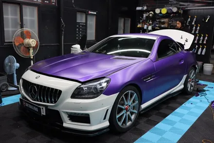창원랩핑잘하는곳 벤츠slk55amg 에이버리 사틴퍼플 전체랩핑했어요 ! / 창원,마산,경남