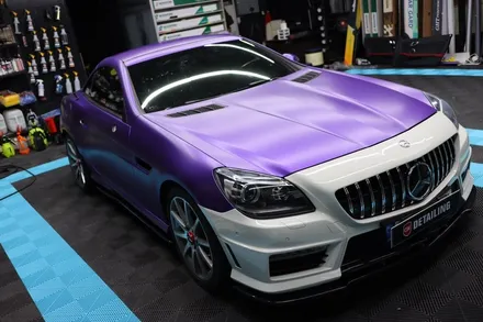 창원랩핑잘하는곳 벤츠slk55amg 에이버리 사틴퍼플 전체랩핑했어요 ! / 창원,마산,경남