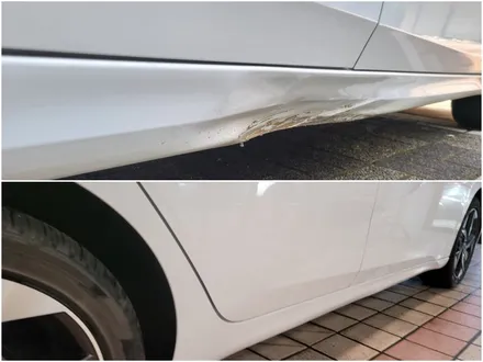 광명 외형복원 아반떼CN7 찌그러진 사이드실 판금도색으로 완벽복원 / 광명시 일직동