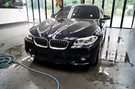 신차 PPF 작업은 역시 랩핑몬스터~!!!BMW 528i 본넷+앞범퍼+생활보호페키지 저황변PPF &사이드미러 카본&실내 브러쉬 스틸랩핑~ / 청주 내덕동