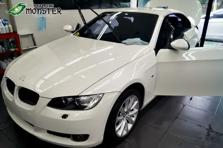 헌옷을 벗고 새옷을 입다~BMW 328i 컨버터블 유광화이트 전체랩핑 시공~ / 청주 내덕동