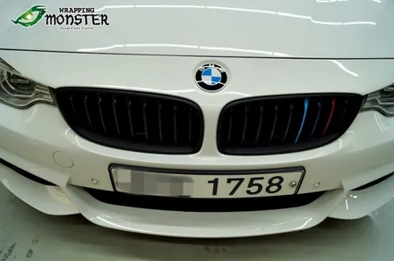 간단한 시공으로 마력 업! BMW 420d 그릴 무광블랙 랩핑~ / 청주 내덕동