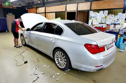 [전체랩핑] BMW 740i 유광화이트 전체랩핑 시공~!!풀랩핑도 역시 랩핑몬스터~!! / 청주 내덕동