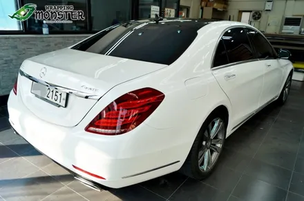 강렬한 빛의 향연~!벤츠 뉴 S500 다이아몬드 화이트 전체랩핑 시공~ / 청주 내덕동