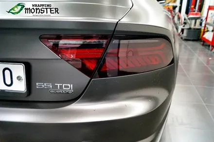 난 특별하니까~~!아우디 A7 55TDI 사틴네로 전체랩핑&라이트 스모그 필름 풀시공~ / 청주 내덕동