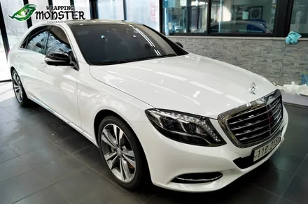강렬한 빛의 향연~!벤츠 뉴 S500 다이아몬드 화이트 전체랩핑 시공~ / 청주 내덕동