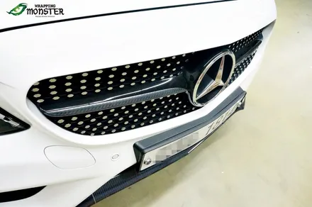 [리얼카본랩핑] 벤츠 C43amg 프리즘 리얼카본 부분랩핑 시공~!! / 청주 내덕동
