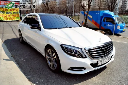 강렬한 빛의 향연~!벤츠 뉴 S500 다이아몬드 화이트 전체랩핑 시공~ / 청주 내덕동