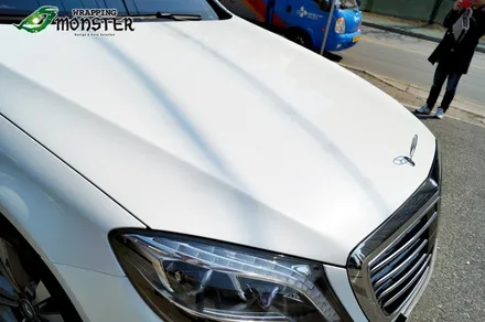 강렬한 빛의 향연~!벤츠 뉴 S500 다이아몬드 화이트 전체랩핑 시공~ / 청주 내덕동