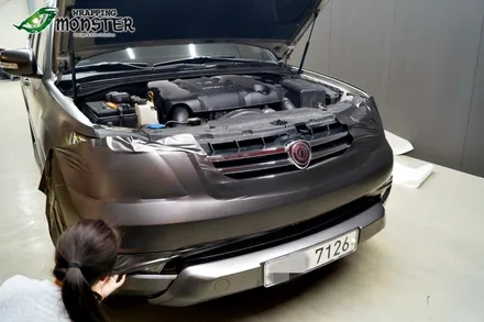 [전체랩핑] 모하비 사틴네로 앞범퍼 재시공~ / 청주 내덕동